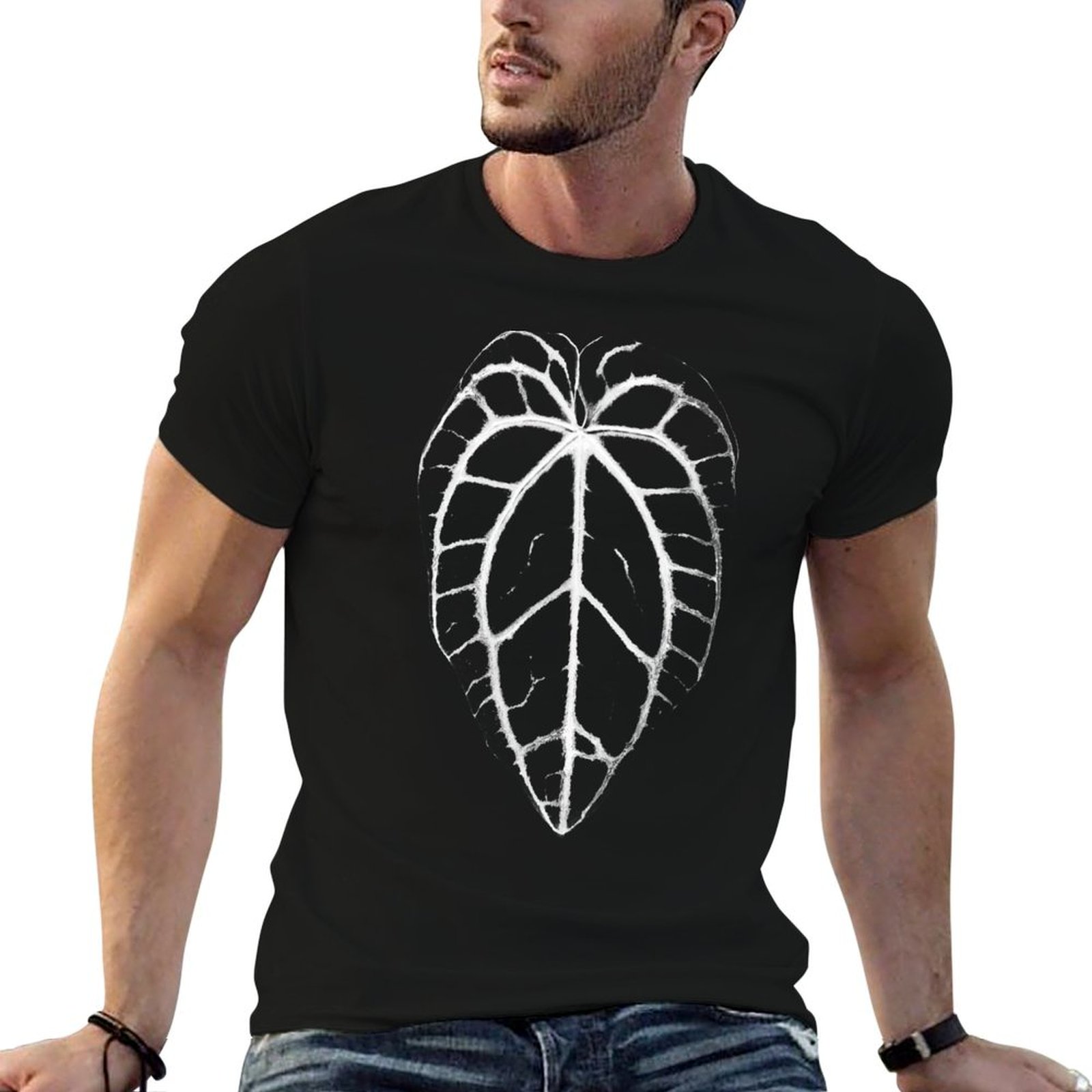 Anthurium Crystallinum - ANTHURIUM CRYSTALLINUM VEINS T-Shirt Casual Loose